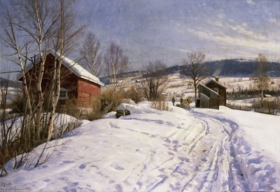 Et vinterlandskab, Lillehammer af Peder Monsted