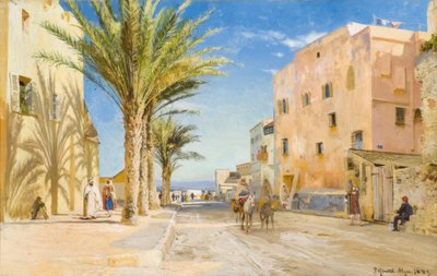 Algier, eftermiddag i Algier / maleri af P.Mönsted af Peder Monsted