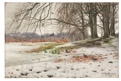 Sneklædt landskab af Peder Monsted