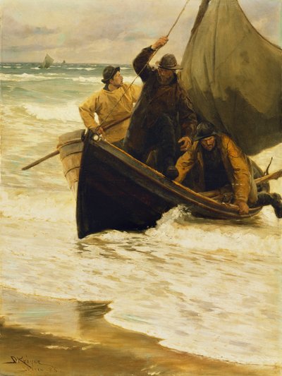 Fisker vender hjem, Skagen, 1885 af Peder Severin Krøyer