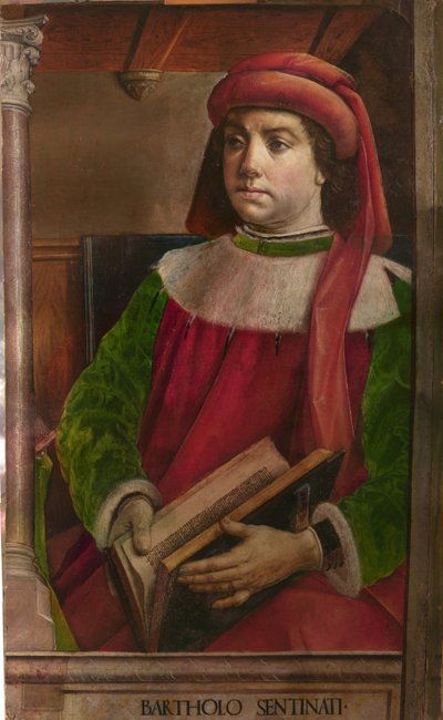Bartole en latin Bartolus de Saxoferrato (1313-1356) - Bartolus de Saxoferrato par Berruguete, Pedro (1450-1503). Olie på træ, størrelse: 95x57, ca. 1473-1475, National Gallery of the Marche, Urbino af Pedro Berruguete