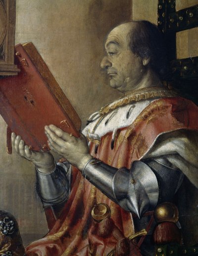 Portræt af Federico da Montefeltro (1422-1482) med sin søn Guidobaldo da Montefeltro (1472-1508) af Pedro Berruguete