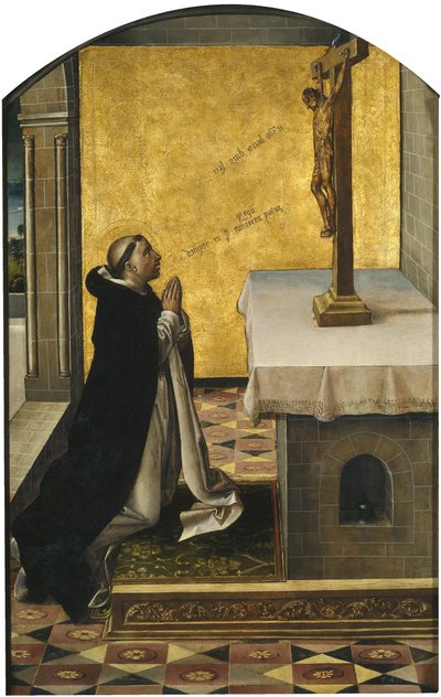 Sankt Peter Martyr ved bønnen, 1493-1499 af Pedro Berruguete
