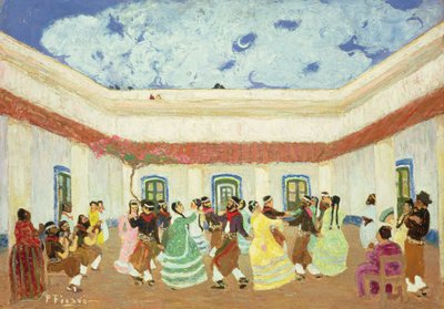 The Patio (olie om bord) af Pedro Figari