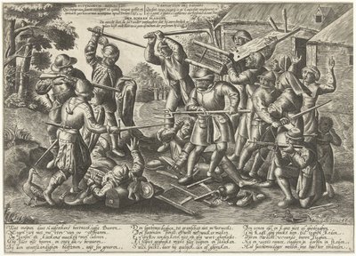 Kamp mellem bønder og soldater Derboer Plaeghe (titel på objekt) af Peeter Baltens