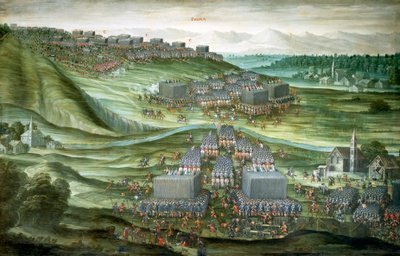 Indsættelse af tropper i White Mountain i første fase af slaget ved White Mountain den 7.-8. november 1620, maleri af Pieter Snayers (1592-1667) bevaret i Santa Maria della Vittoria-kirken, Rom af Peeter Snayers