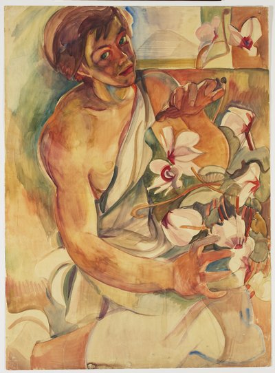Pegi med Cyclamens af Pegi Nicol Macleod