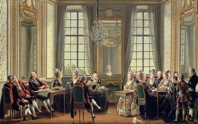 Samtale på Drottningholms Slot, 1779 af Pehr Hilleström