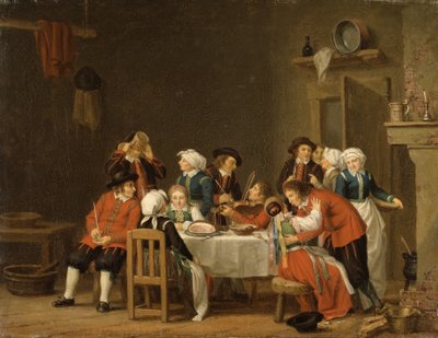 Hyggelig scene i en bondehytte af Pehr Hilleström