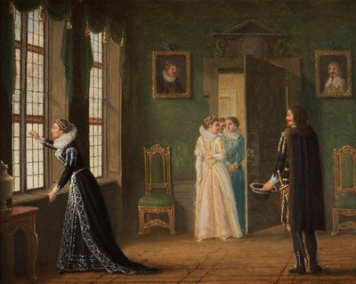 Ebba Brahes trolovelse med Jacob de la Gardie. af Pehr Hilleström