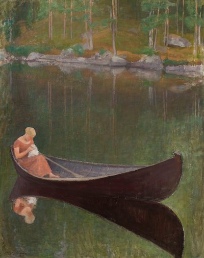Kvinde i en båd, 1924. af Pekka Halonen