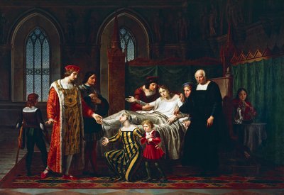 Charles VIII møde med døende Gian Galeazzo Sforza i Pavia af Pelagio Palagi