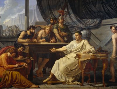 Julius Cæsar dikterer kommentarer af Pelagio Palagi