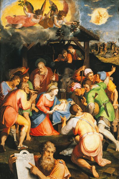 Tilbedelse af hyrderne, af Pellegrino Tibaldi (1541-1583) af Pellegrino Tibaldi