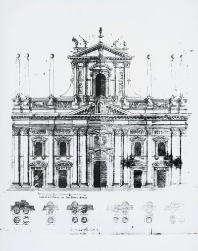 Design til facaden af Milanos katedral af Pellegrino Tibaldi