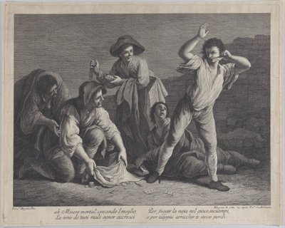 En gruppe mennesker, der gambler, 1770-1800., 1770-1800. af Pellegrino dal Colle