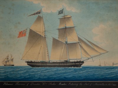 Skonnert Hermes fra Dundee på vej ind i Marseille af Pelligure Pelligure