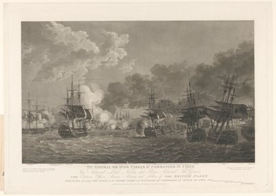 Udsigt over søslaget ved København, 1801 af Peltro William Tomkins