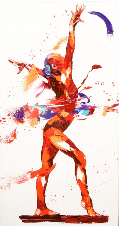 Gymnast Four, 2010 (olie på lærred) af Penny Warden