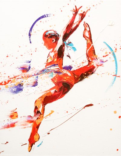 Gymnast Two, 2010 (olie på lærred) af Penny Warden