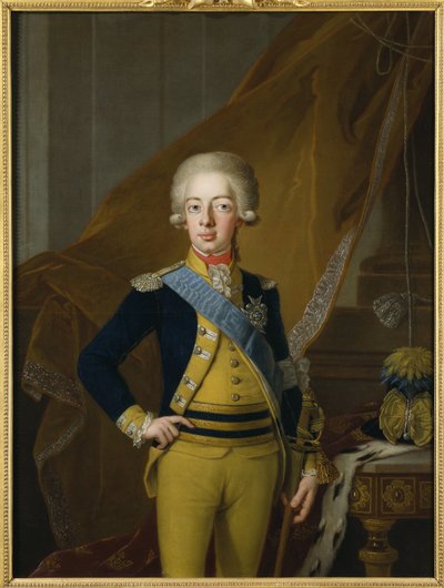 Gustave IV Adolphe de Suede - Portræt af Gustav IV Adolf af Sverige (1778-1837), af Krafft, Per, den ældre (1724-1793). Olie på lærred af Per Krafft