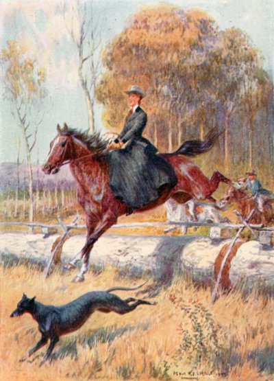 Kængurujagt (farve litho) af Percy F.S. (after) Spence