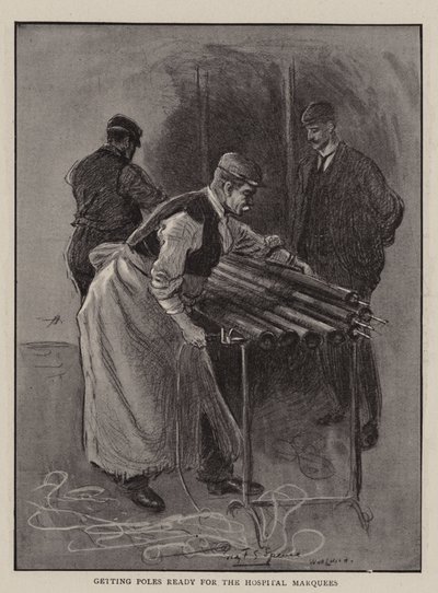 Gør polerne klar til hospitalsteltet af Percy F.S. Spence