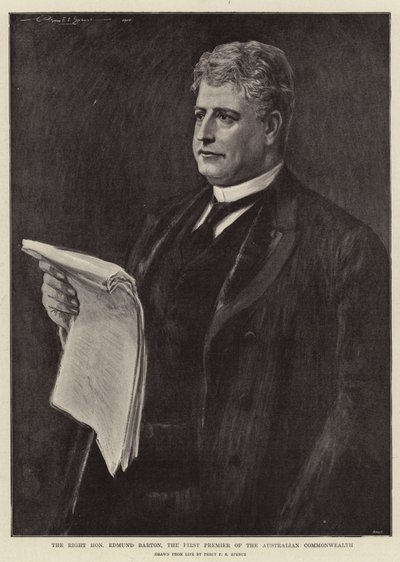 Den ærede Edmund Barton, den første premierminister i det australske samvelde af Percy F.S. Spence