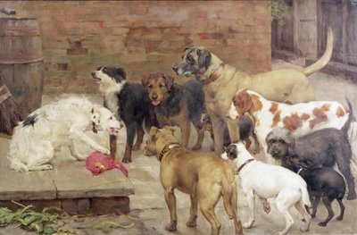 Hunden med sin herres middag, 1892 af Percy Harland Fisher