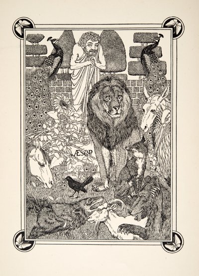 Frontispice, fra A Hundred Fables of Aesop, udgivet i 1903 af Percy J. Billingshurst