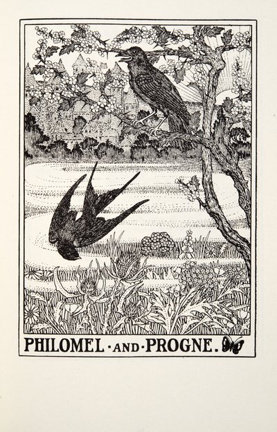 Philomel og Progne, fra Fontaine Fables, pub. 1905 af Percy J. Billingshurst