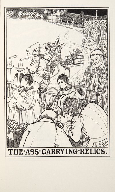 The Ass Carrying Relics, fra Fontaine Fables, pub. 1905 (gravering) af Percy J. Billingshurst
