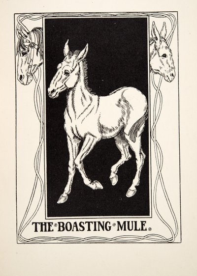 The Boasting Mule, fra A Hundred Fables of Aesop, pub.1903 af Percy J. Billingshurst
