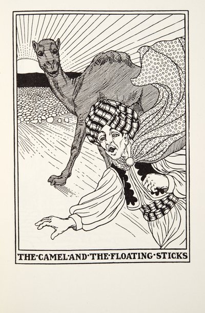 The Camel and the Floating Sticks, fra Fontaine Fables, pub. 1905 af Percy J. Billingshurst