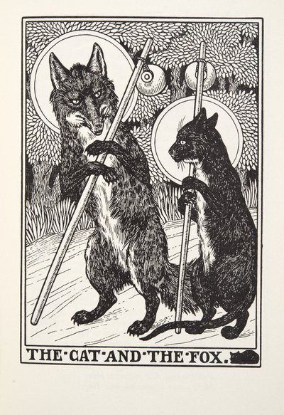 The Cat and the Fox, fra Fontaine Fables, pub. 1905 af Percy J. Billingshurst