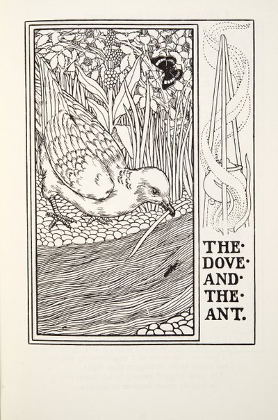 The Dove and the Ant, fra Fontaine Fables, pub. 1905 af Percy J. Billingshurst