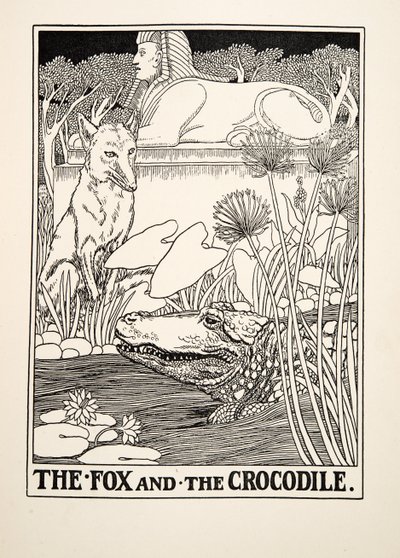 The Fox and the Crocodile, fra A Hundred Fables of Aesop, pub.1903 af Percy J. Billingshurst