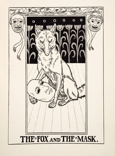 The Fox and the Mask, fra A Hundred Fables of Aesop, pub.1903 af Percy J. Billingshurst