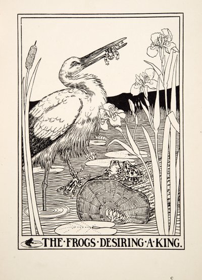 The Frogs Desiring a King, fra A Hundred Fables of Aesop, pub.1903 af Percy J. Billingshurst