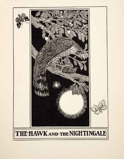 The Hawk and the Nightingale, fra A Hundred Fables of Aesop, pub.1903 af Percy J. Billingshurst