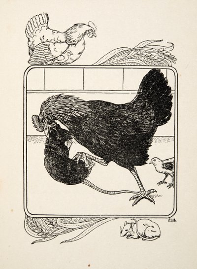 The Heroism of a Hen, fra A Hundred Anecdotes of Animals, pub. 1924 af Percy J. Billingshurst