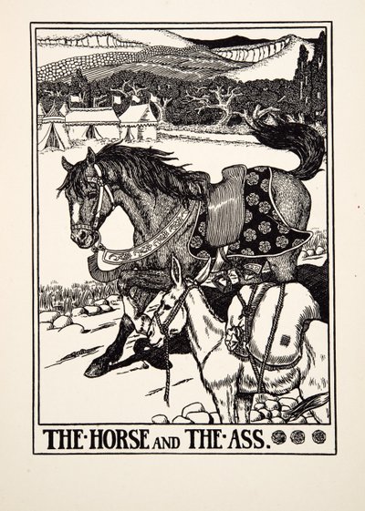 The Horse and the Ass, fra A Hundred Fables of Aesop, pub.1903 af Percy J. Billingshurst