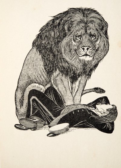 The Lion and his Keeper, fra A Hundred Anecdotes of Animals, pub. 1924 af Percy J. Billingshurst