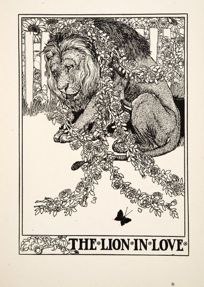 The Lion in Love, fra A Hundred Fables of Aesop, pub.1903 af Percy J. Billingshurst