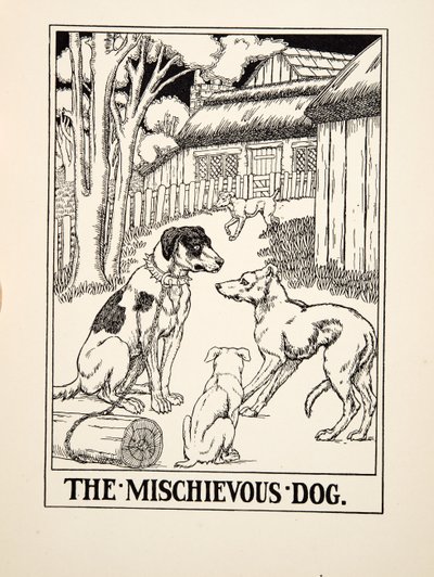 Den uartige hund, fra Æsops hundrede fabler, udg. 1903 (stik) af Percy J. Billingshurst