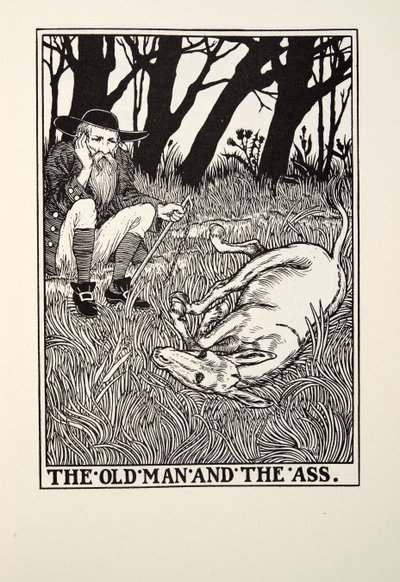 The Old Man and the Ass, fra Fontaine Fables, pub. 1905 af Percy J. Billingshurst