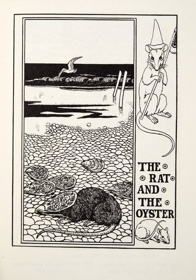 The Rat and the Oyster, fra Fontaine Fables, pub. 1905 af Percy J. Billingshurst