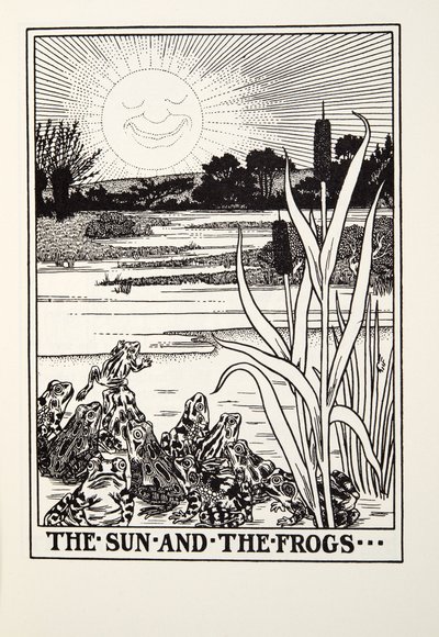 The Sun and the Frogs, fra Fontaine Fables, pub. 1905 af Percy J. Billingshurst