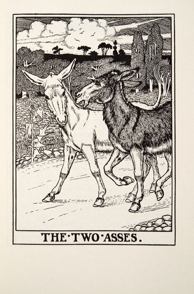 The Two Asses, fra Fontaine Fables, pub. 1905 af Percy J. Billingshurst