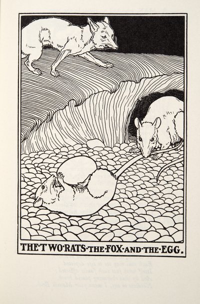 De to rotter, ræven og ægget, fra Fontaine Fables, pub. 1905 af Percy J. Billingshurst